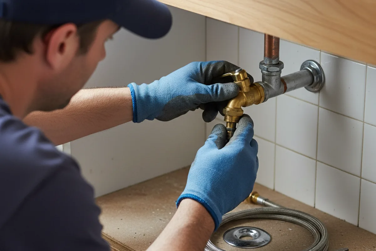Shutoff valve and fitting work during Emergency Plumbing in Kirkwood